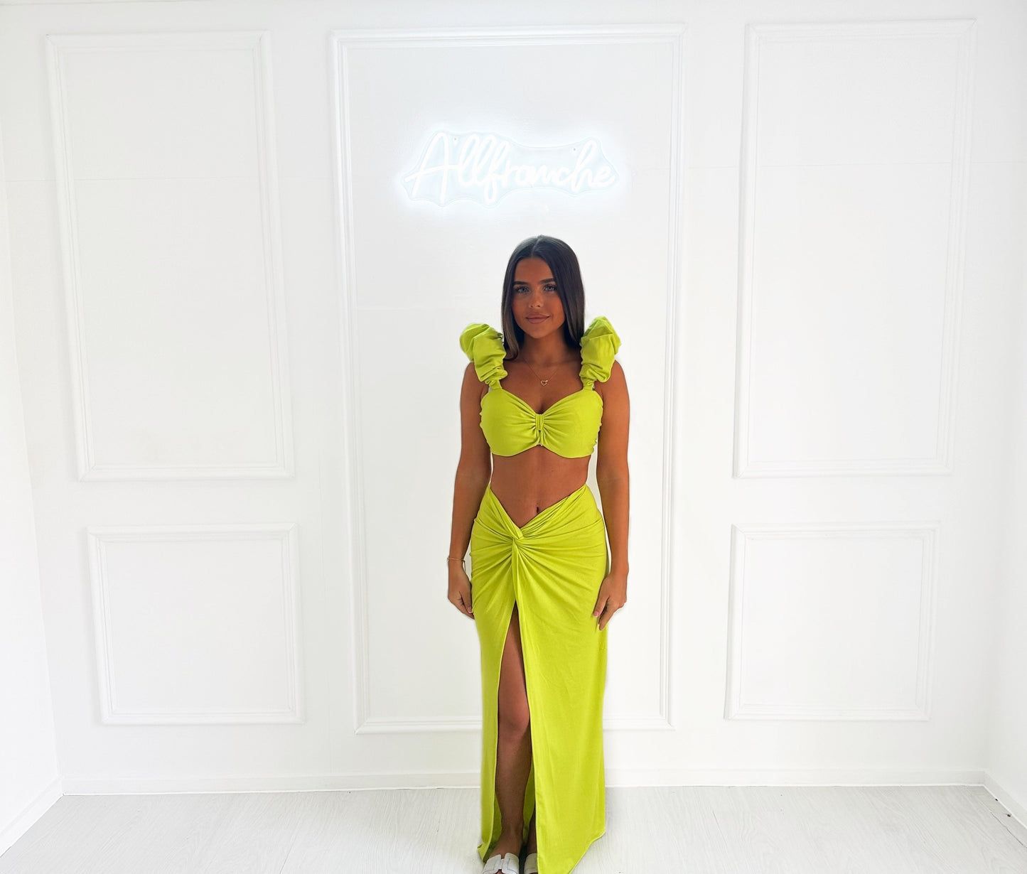 Fiorela Lime Maxi Skirt Only