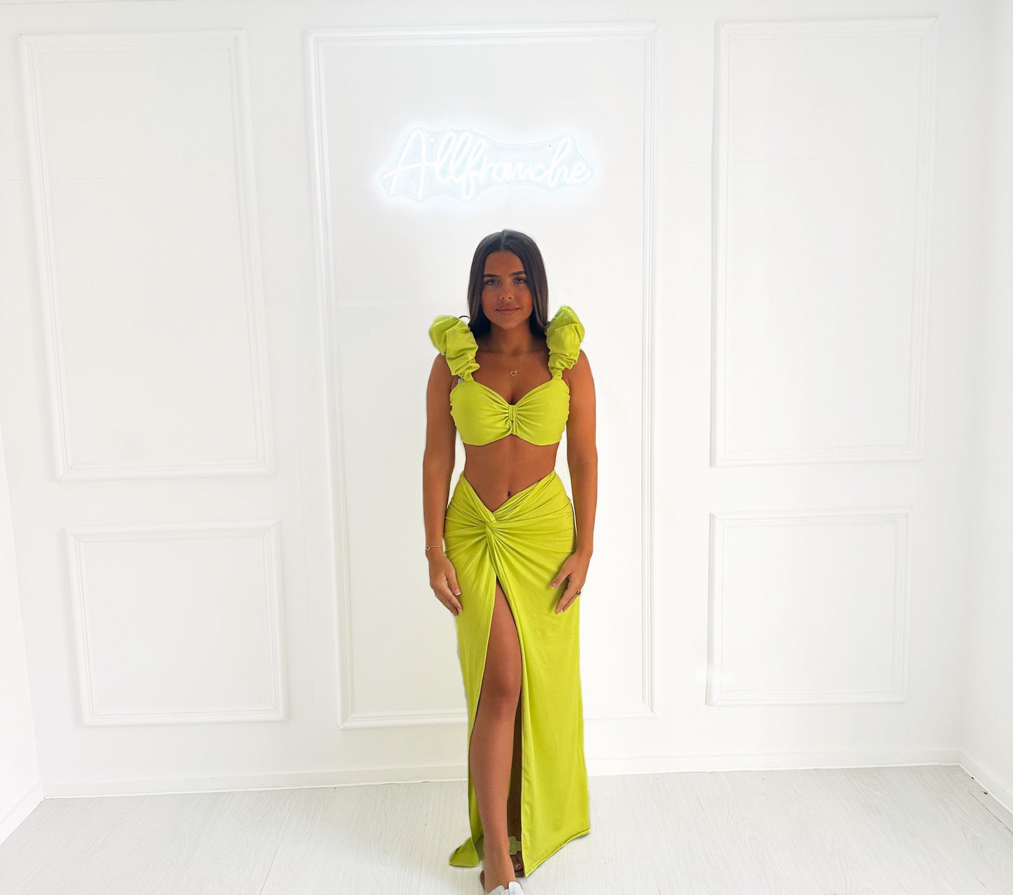 Fiorela Lime Maxi Skirt Only